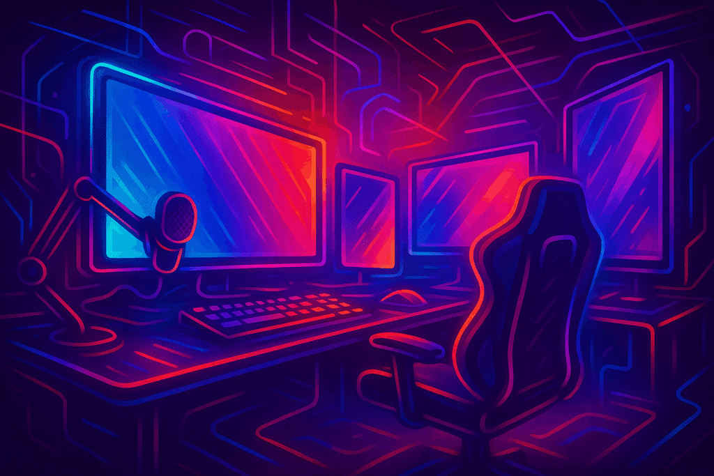 Illustration of a streaming setup representing the rise of esports as a global phenomenon.