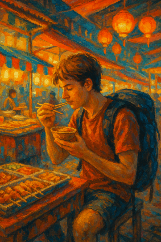 Budget Travel 101 street food experience — cheap local meals for budget travelers