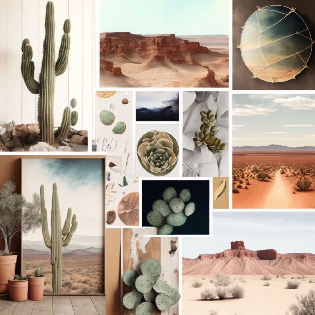 Collage of quirky news elements—banana on wall, drone silhouettes, desert road, theme-park ride sign.